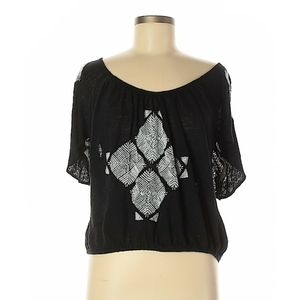 Free People Black Backless Crop Top